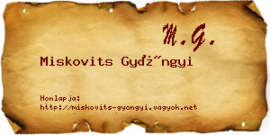 Miskovits Gyöngyi névjegykártya