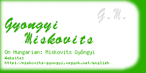 gyongyi miskovits business card