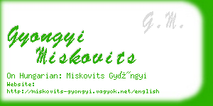 gyongyi miskovits business card